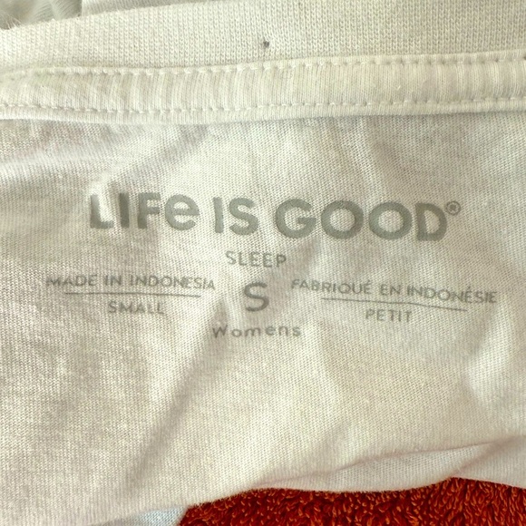Life is Good Women's Sz S Long Sleeve Sleep Tee Snow Angels - Picture 4 of 4